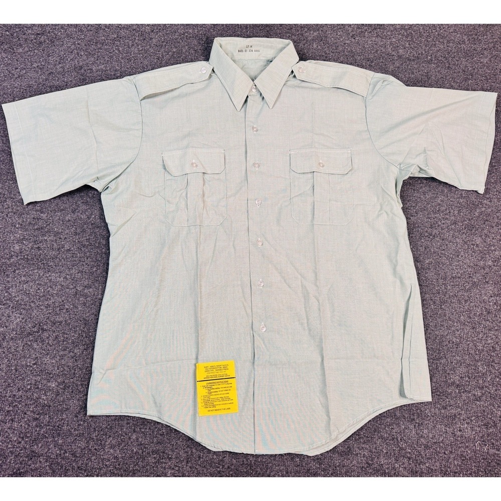 Vintage US Army‎ Short Sleeve Dress Shirt AG-415 17.5" Cold War Era Unissued?